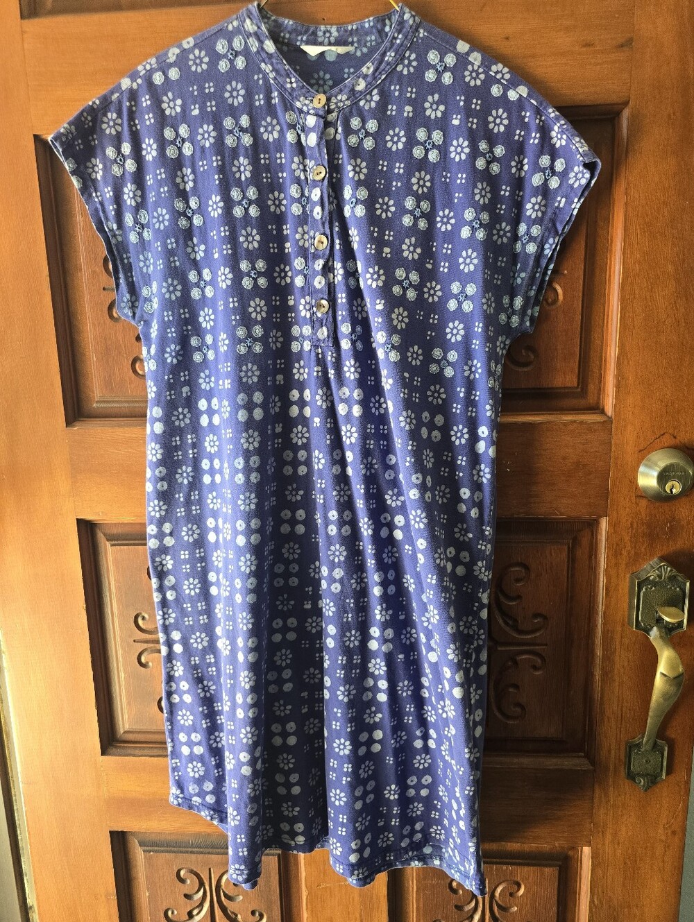 Floral Blue Embroidered Women's Tunic Top / Mini Dress